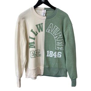 Good Land Supply Co Milwaukee 1846 Pullover Sweatshirt Women M Colorblock NEW